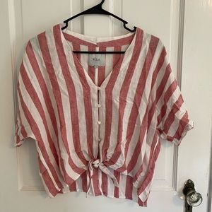 Striped Shirt with Tie Detail